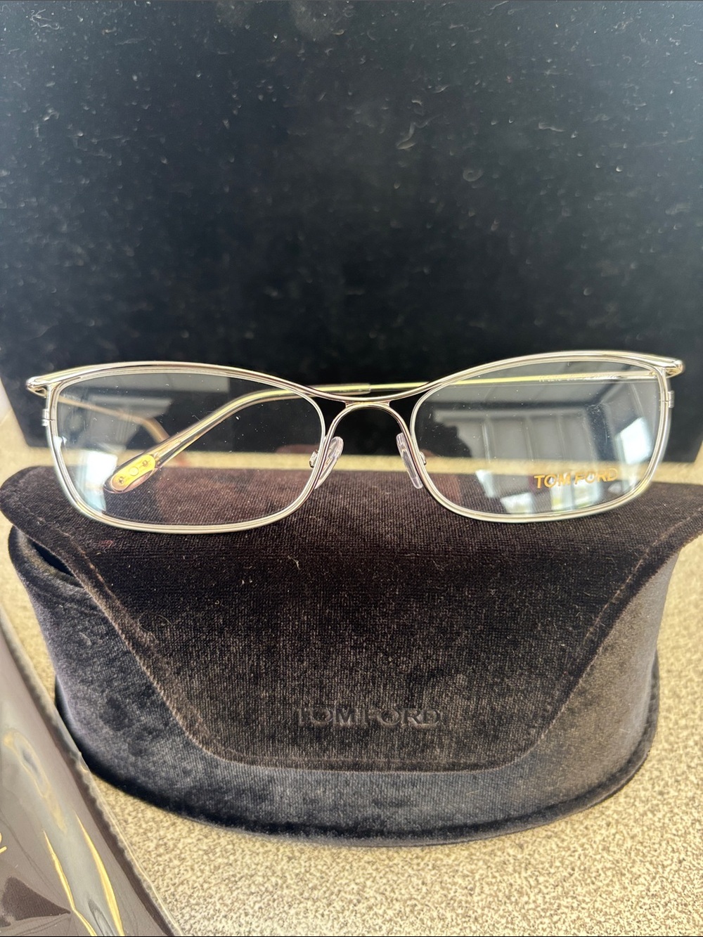 Tom Ford Silver Metal Eyeglasses - RX with authenticity paper